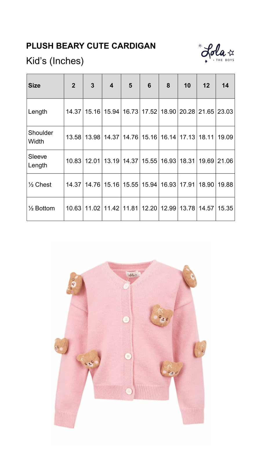 Size Chart Mobile