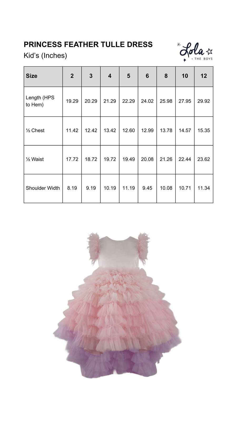 Size Chart Mobile