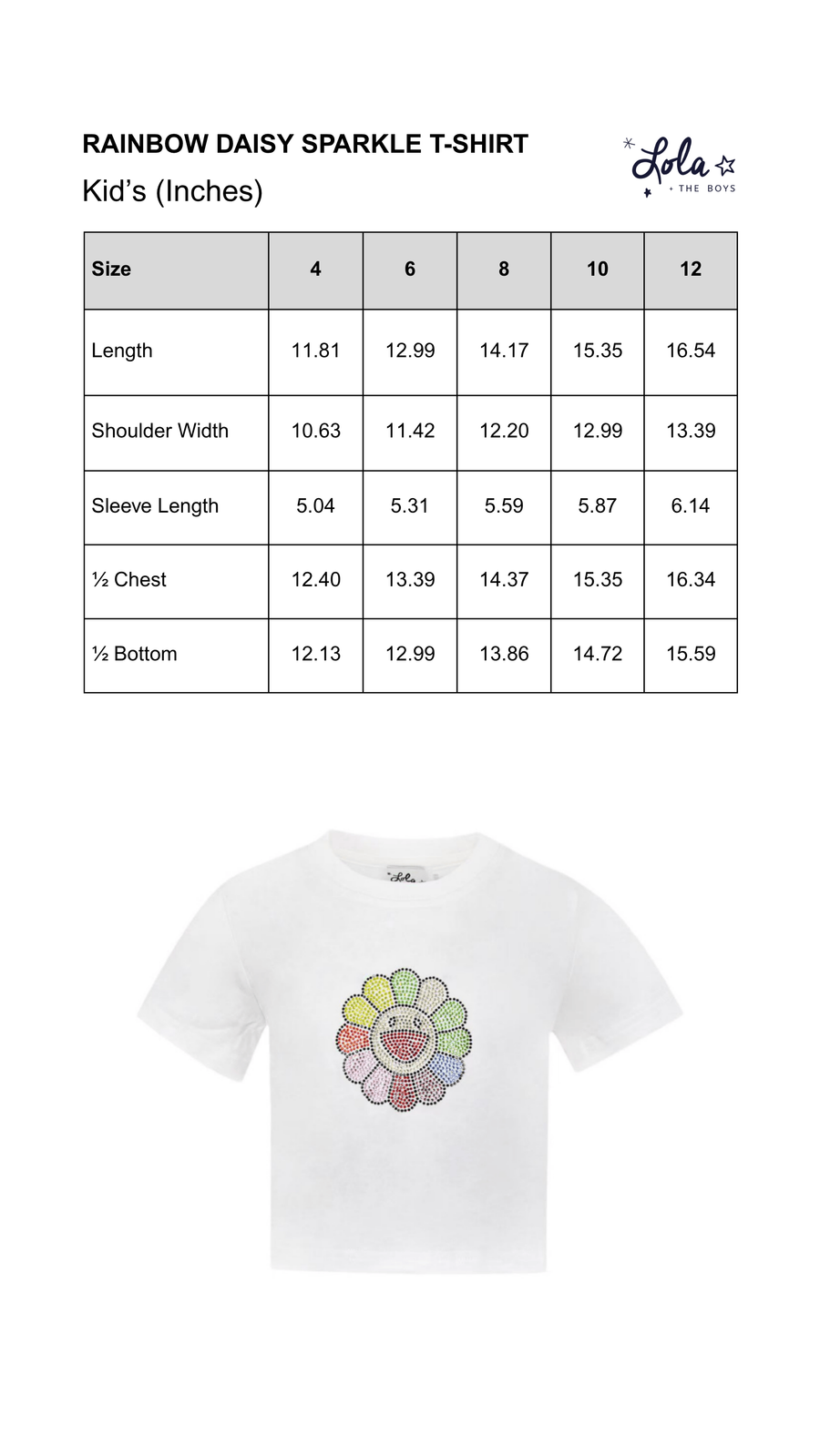 Size Chart Mobile