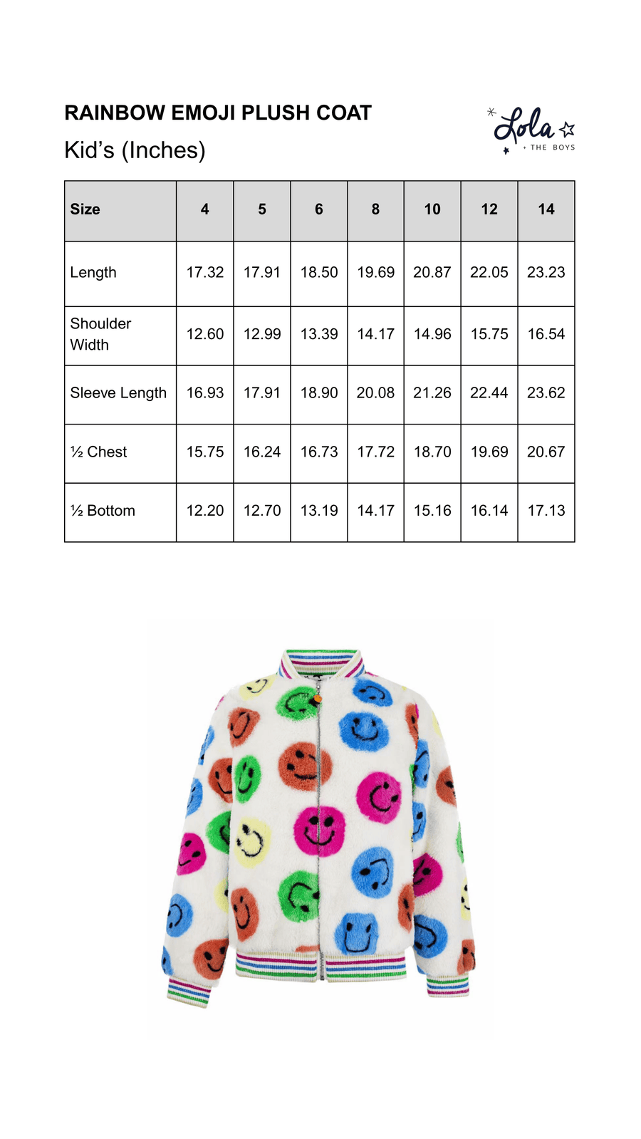 Size Chart Mobile