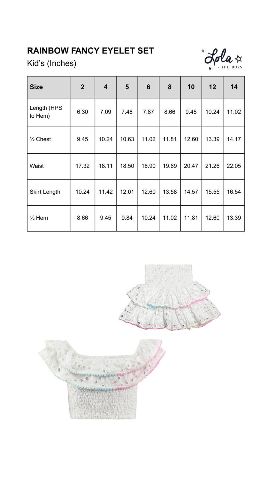 Size Chart Mobile