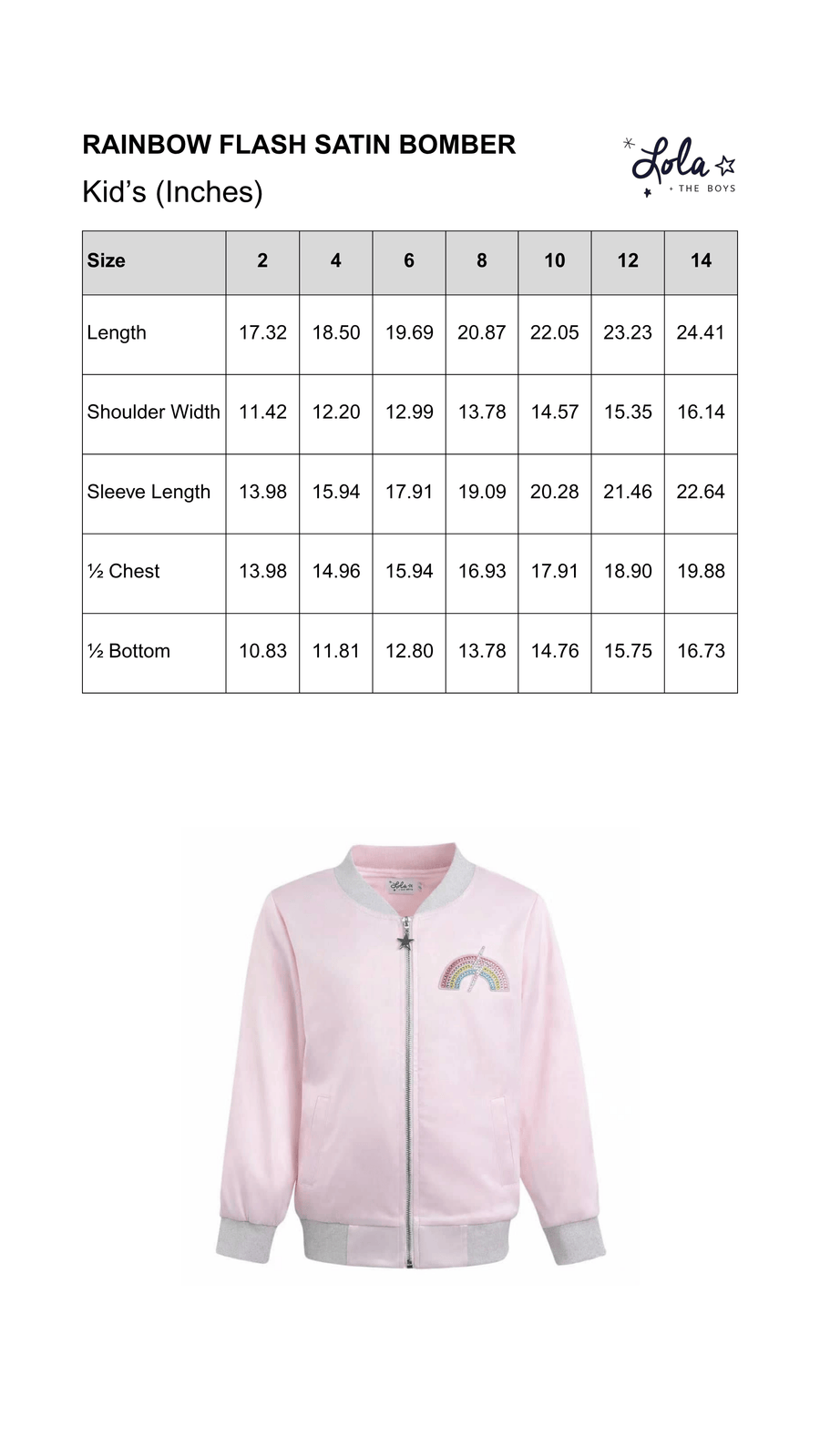 Size Chart Mobile