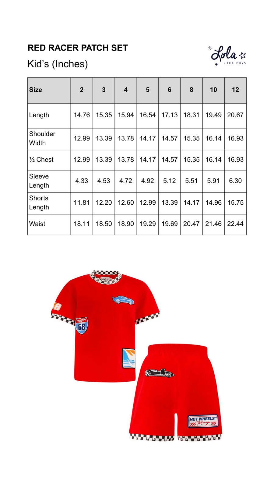 Size Chart Mobile