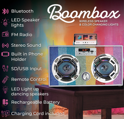 Rainbow Bling Boombox