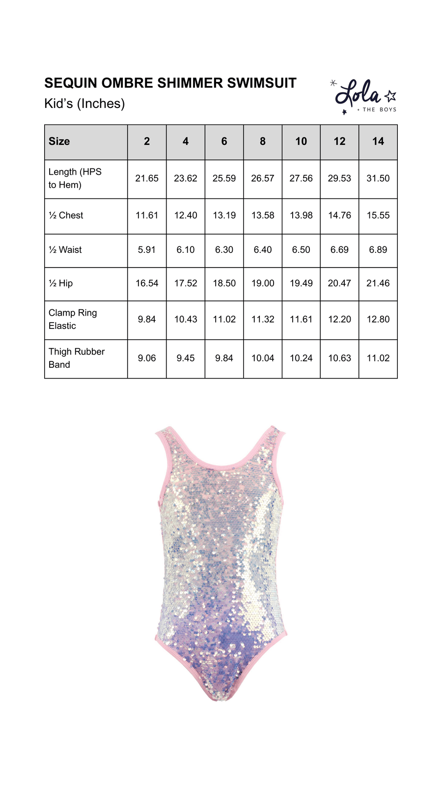 Size Chart Mobile