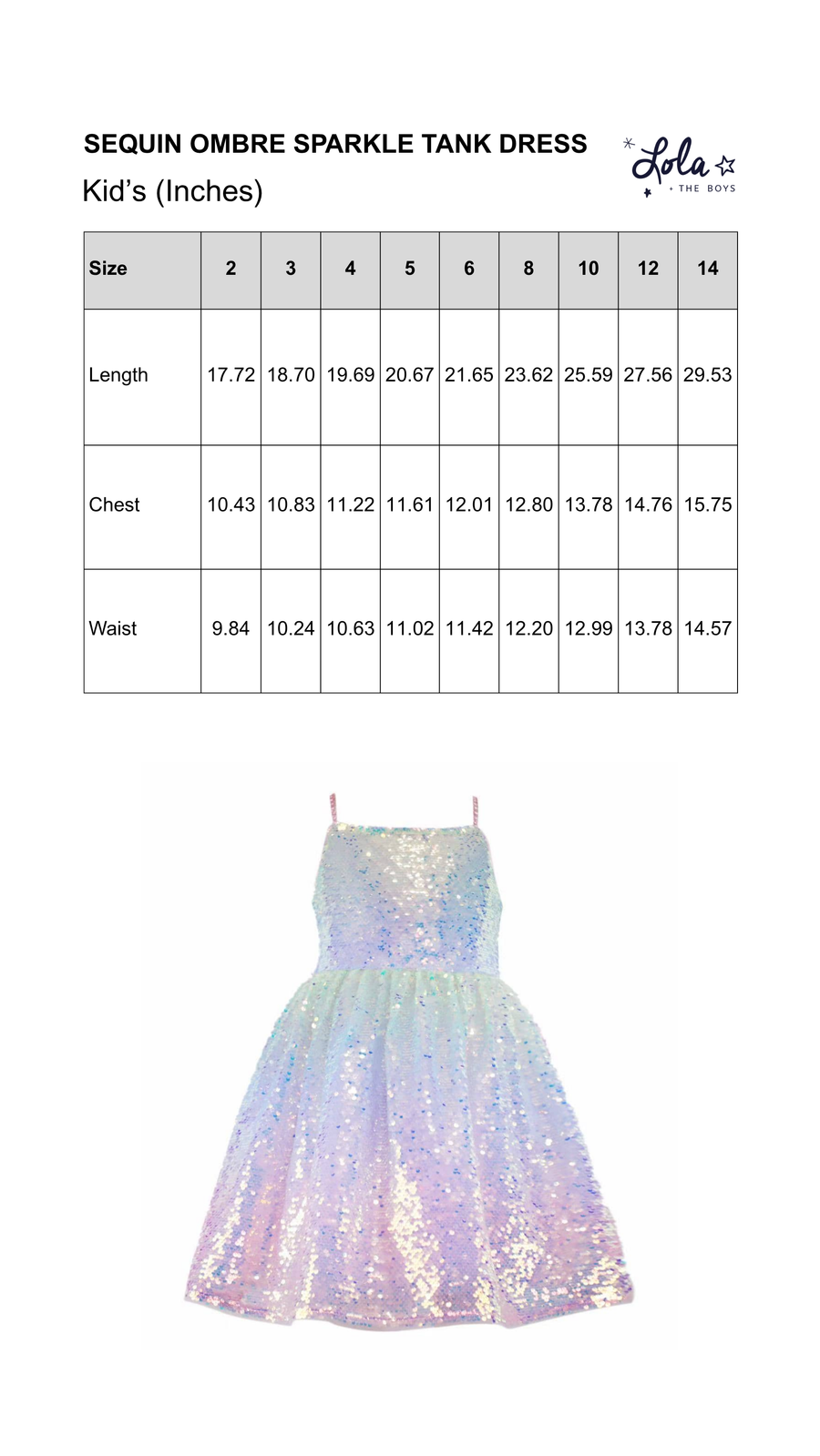 Size Chart Mobile