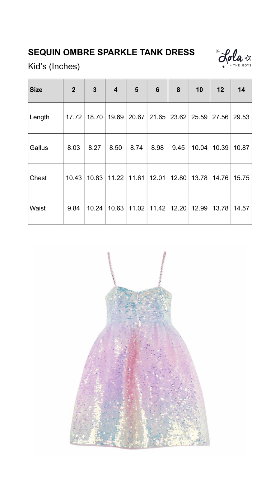 Size Chart Mobile