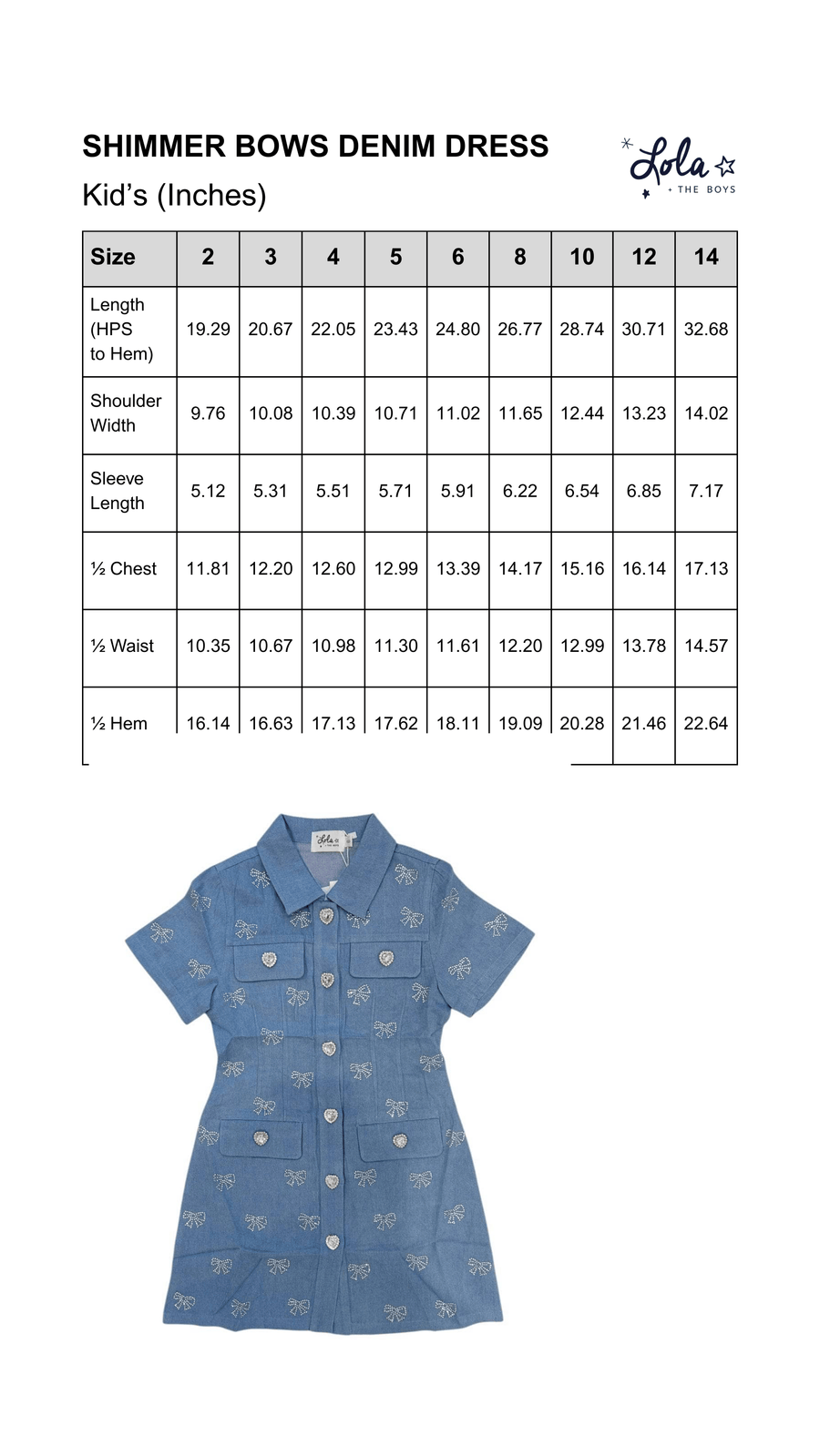 Size Chart Mobile