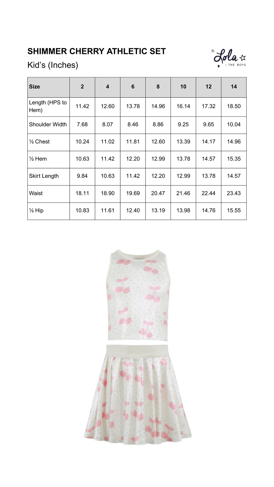 Size Chart Mobile