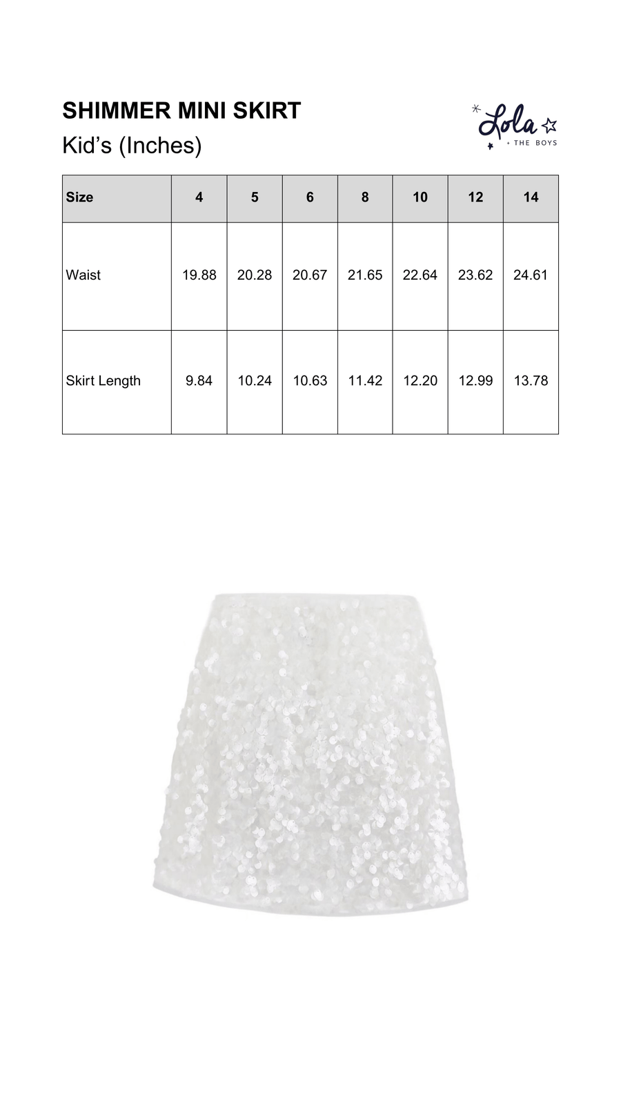 Size Chart Mobile