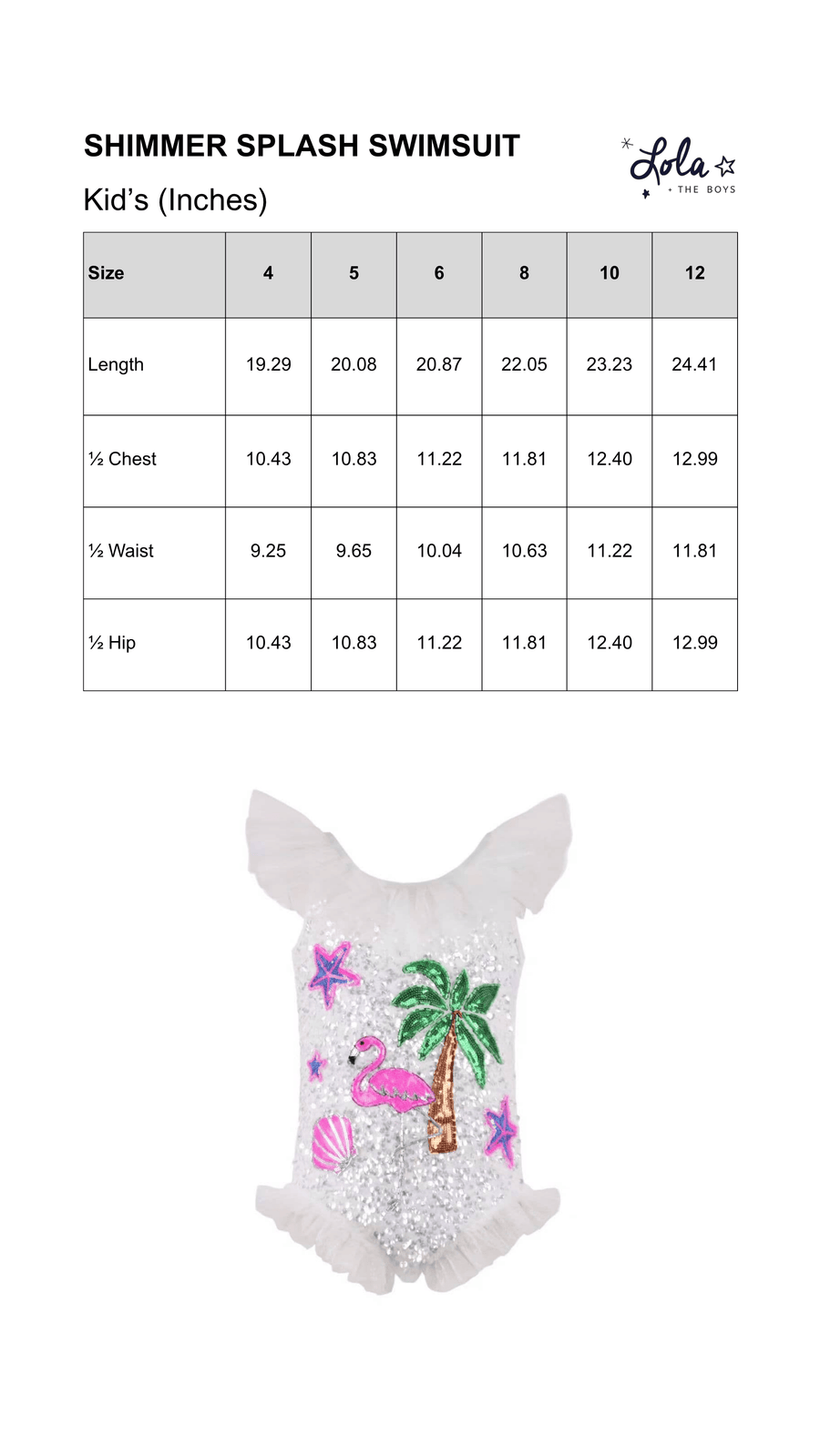 Size Chart Mobile