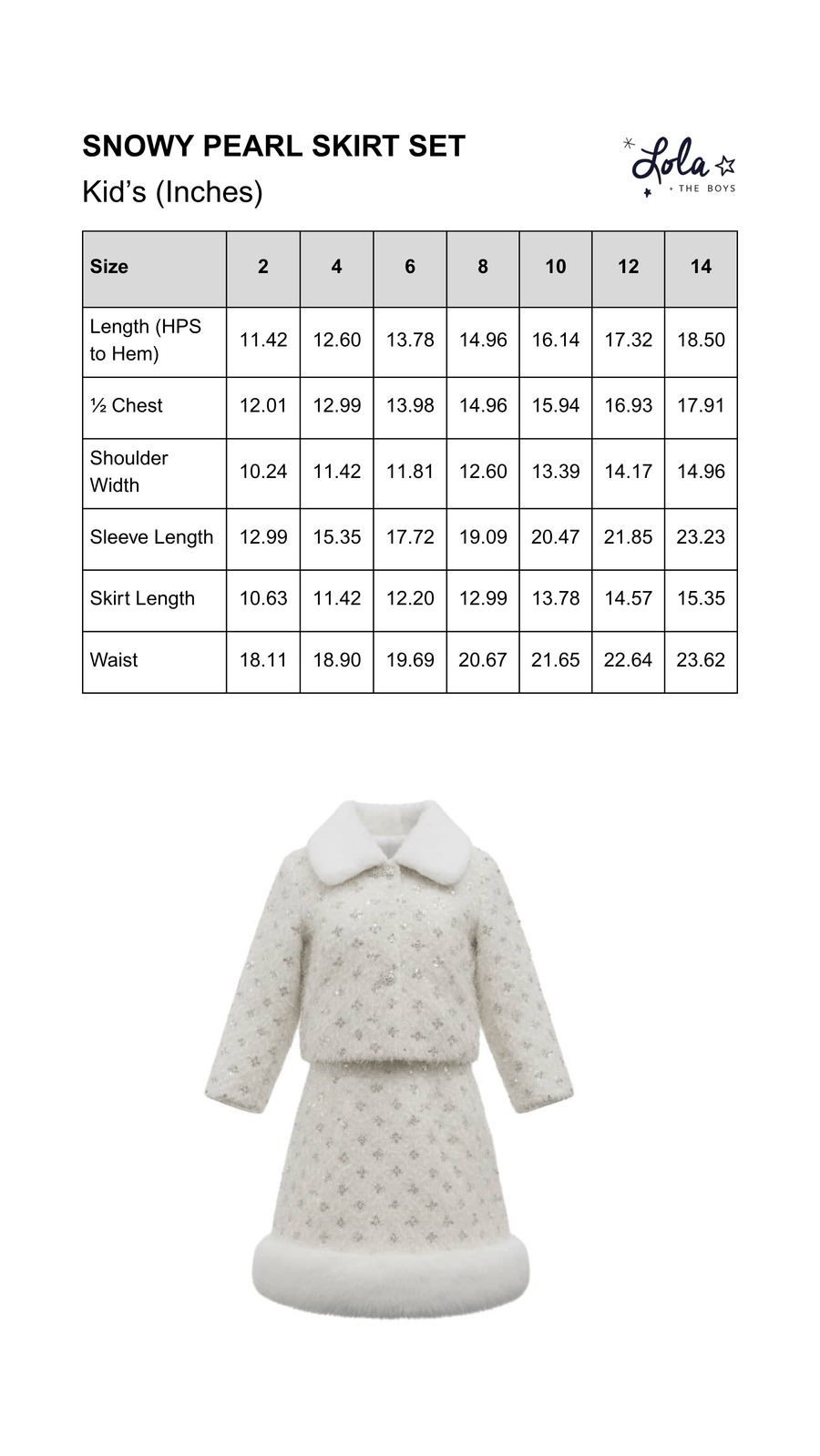 Size Chart Mobile