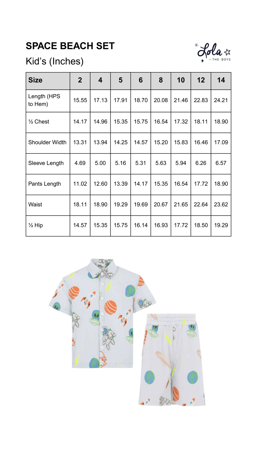 Size Chart Mobile