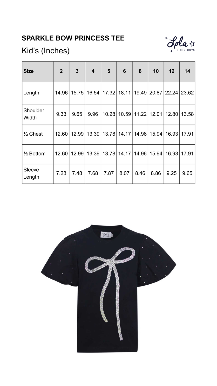 Size Chart Mobile