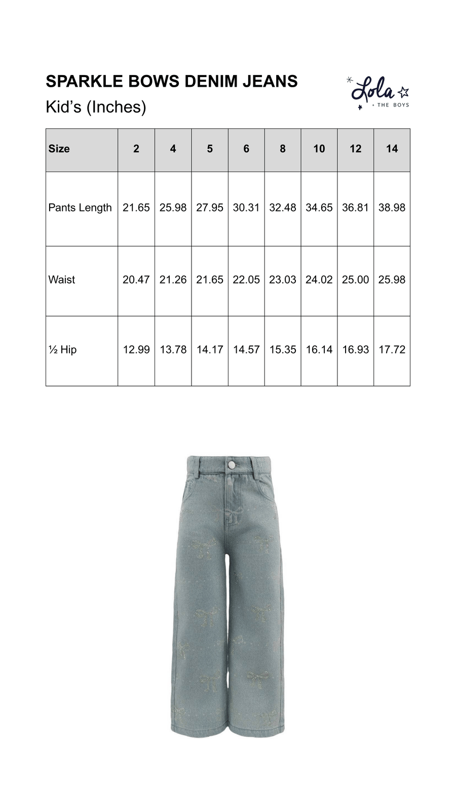 Size Chart Mobile