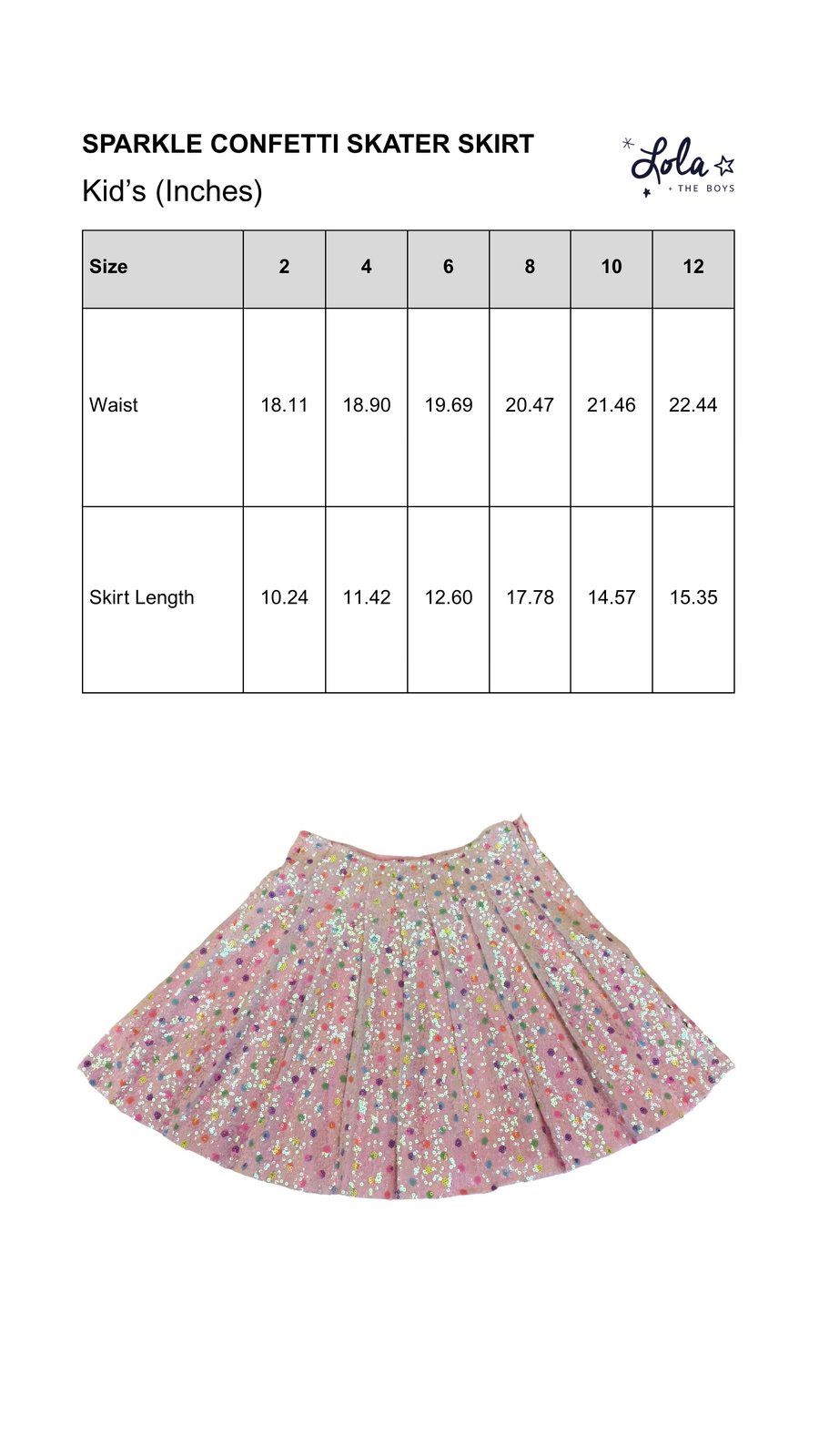 Size Chart Mobile