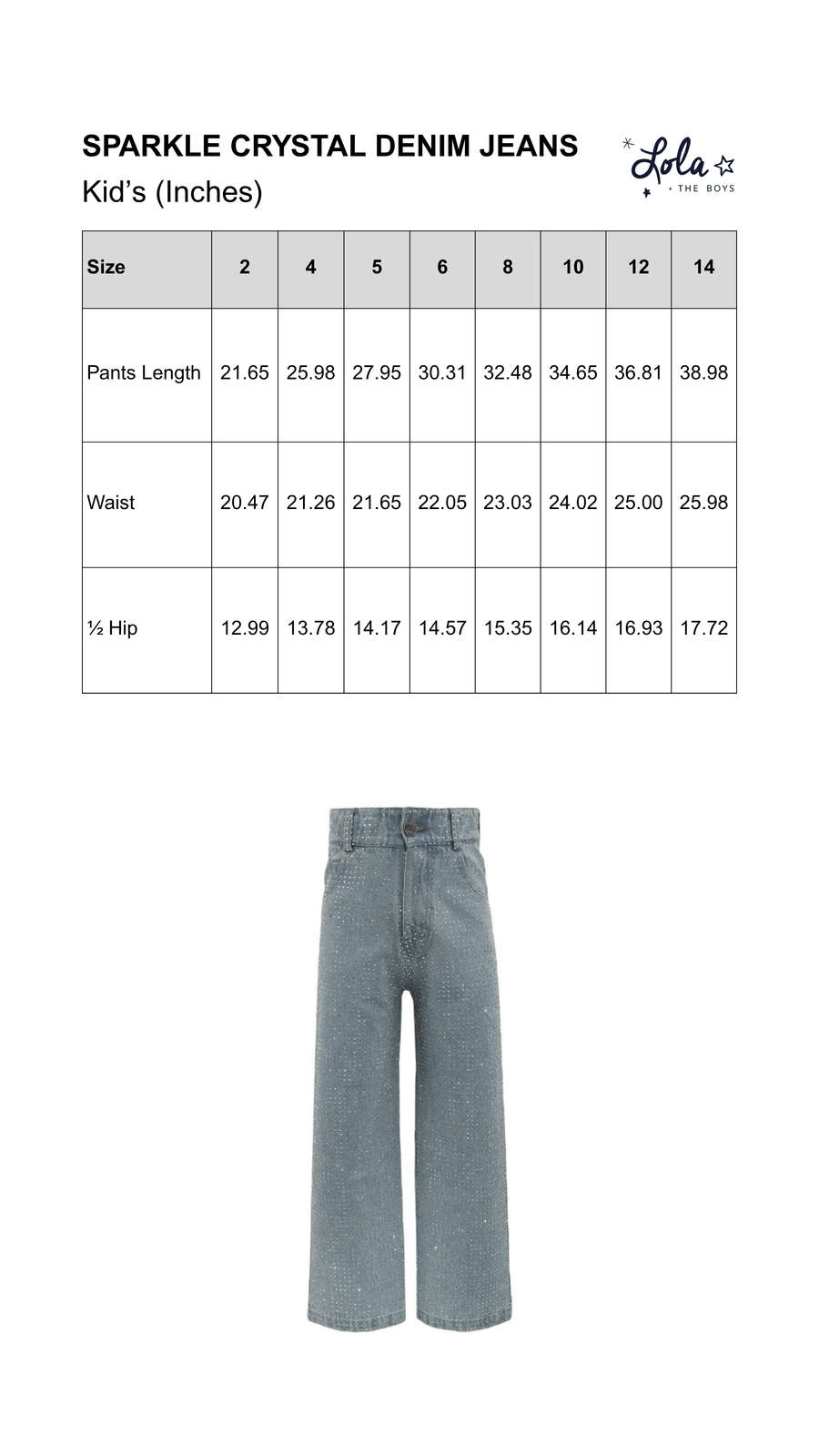 Size Chart Mobile