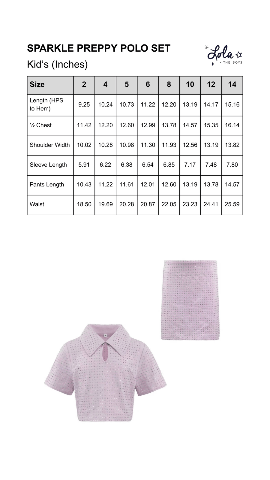 Size Chart Mobile