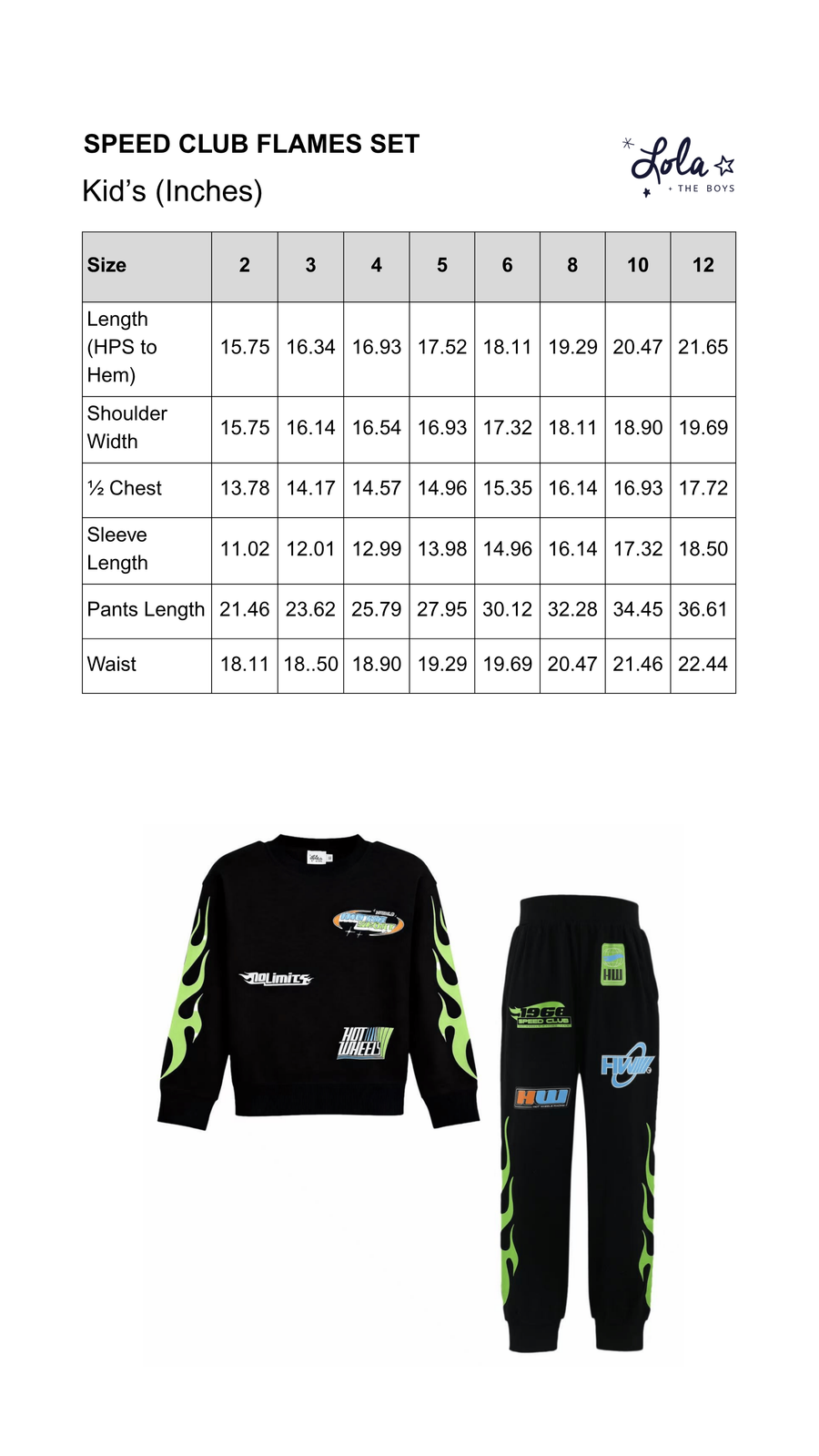 Size Chart Mobile