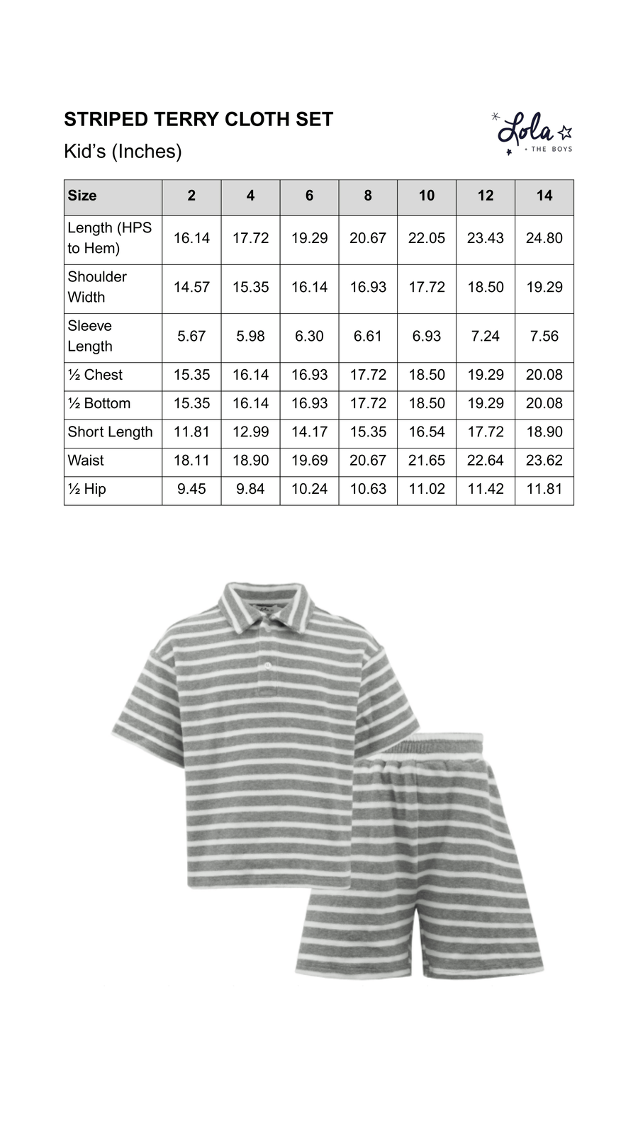 Size Chart Mobile