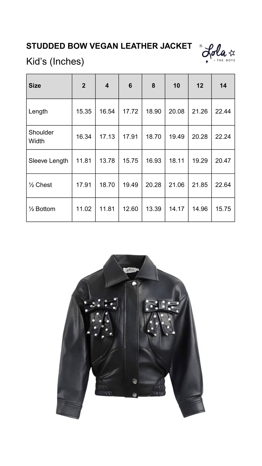 Size Chart Mobile