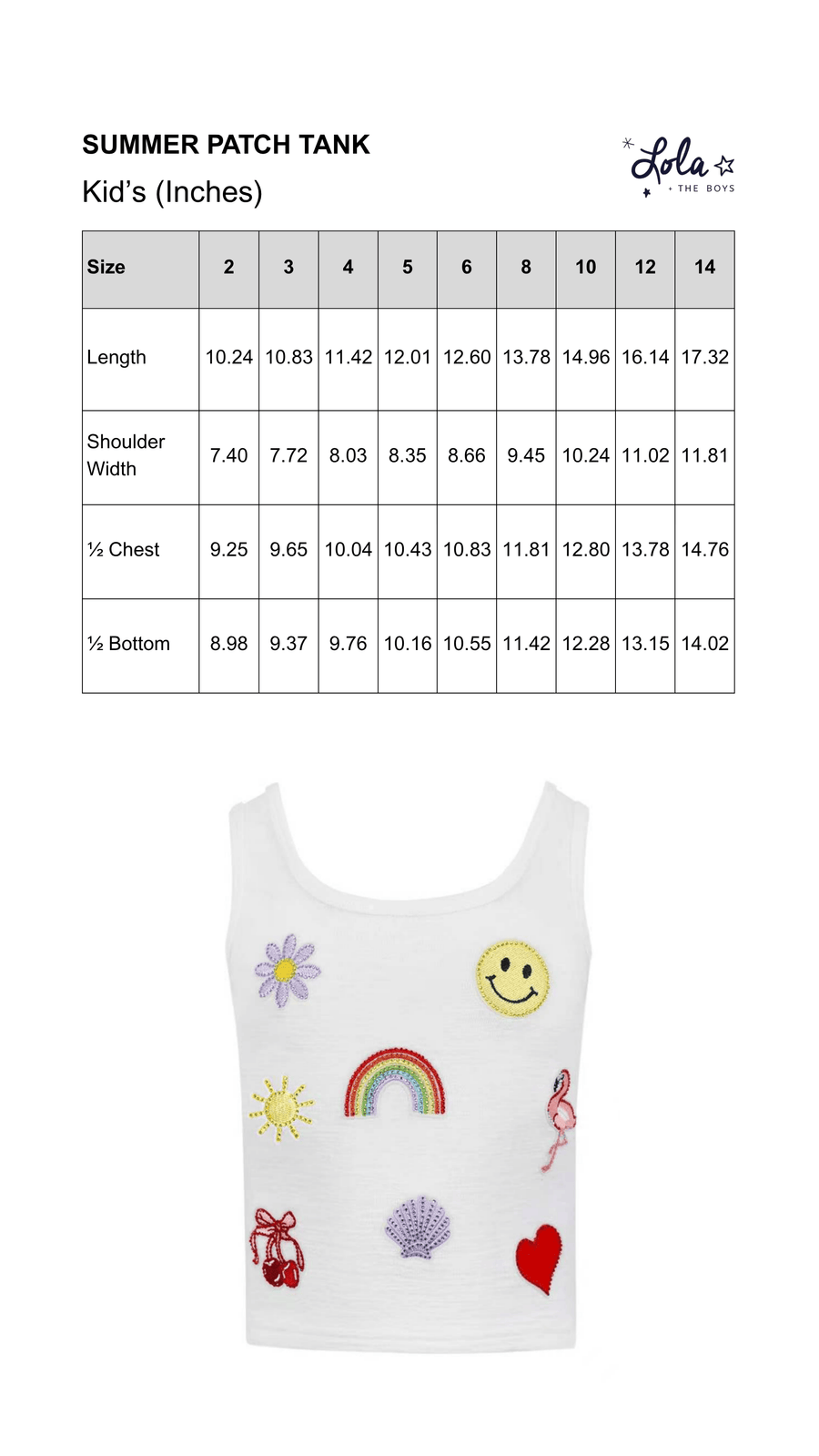 Size Chart Mobile
