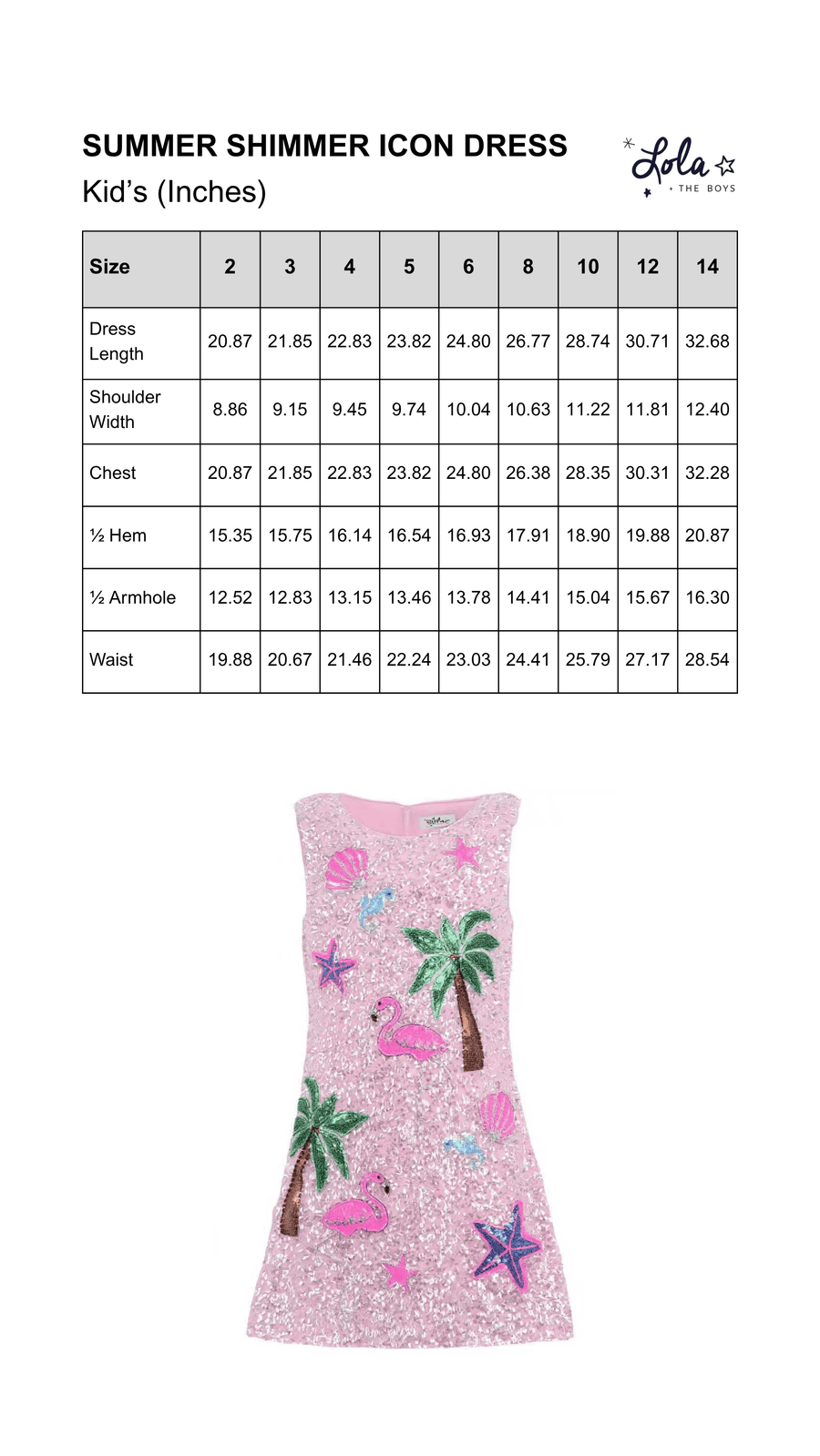 Size Chart Mobile