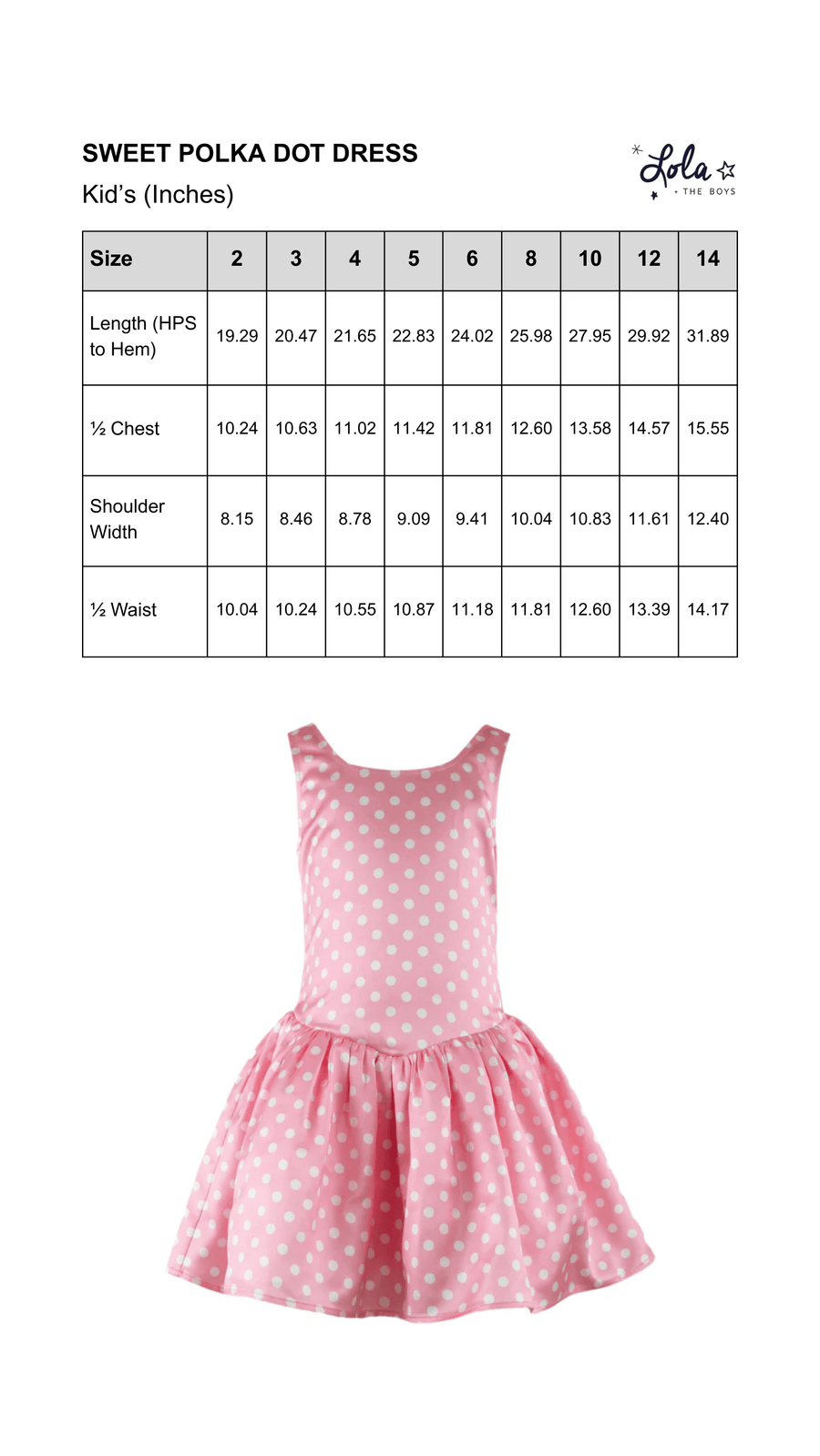 Size Chart Mobile