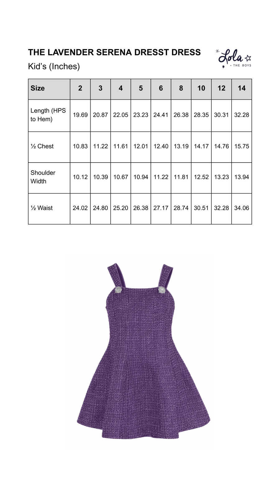 Size Chart Mobile