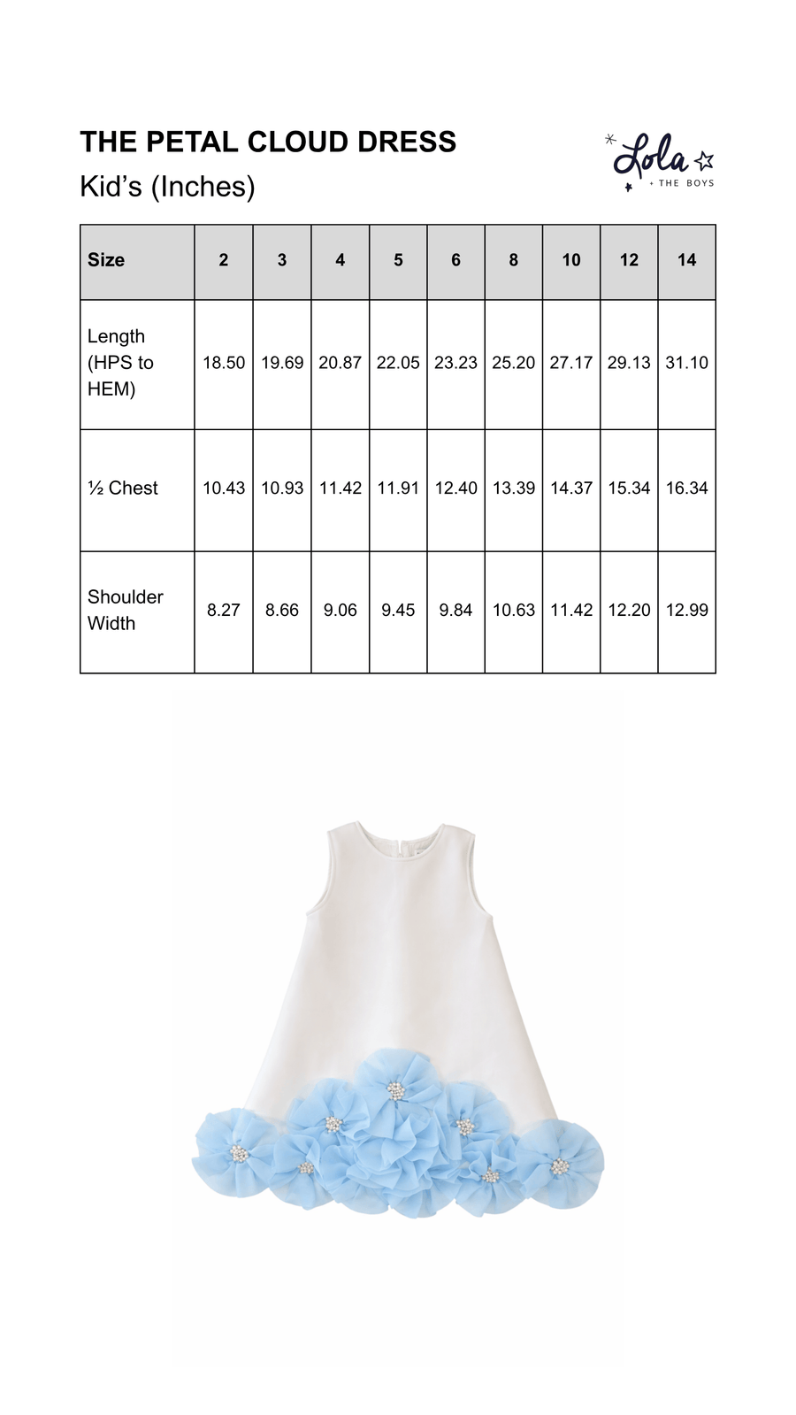 Size Chart Mobile