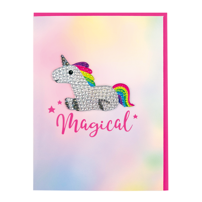 Unicorn Removable Rhinestone Decal Greeting Card