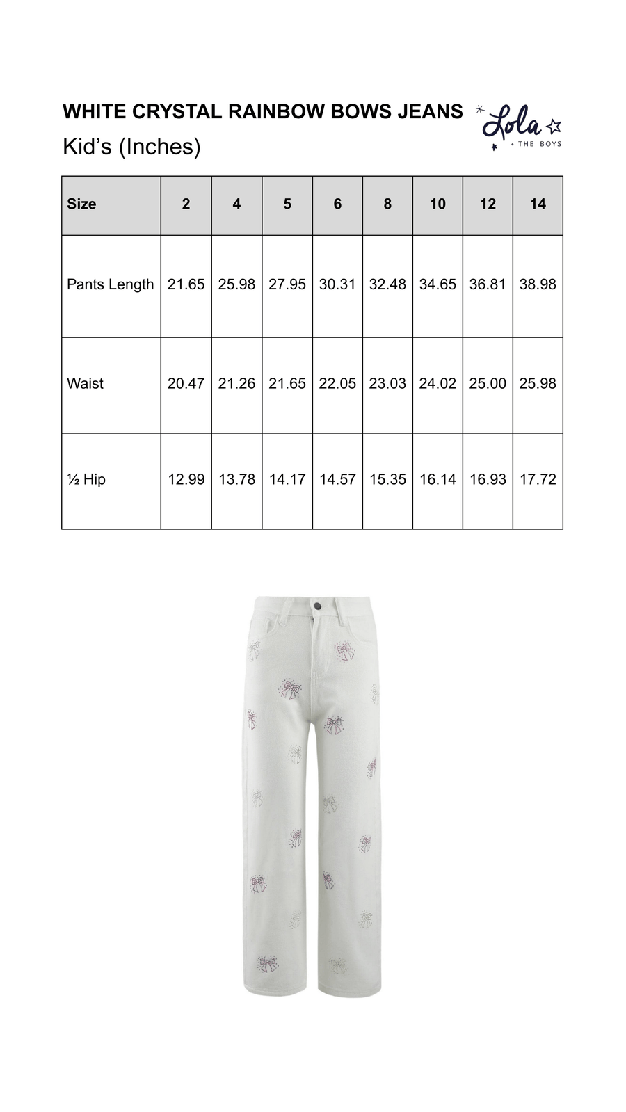 Size Chart Mobile