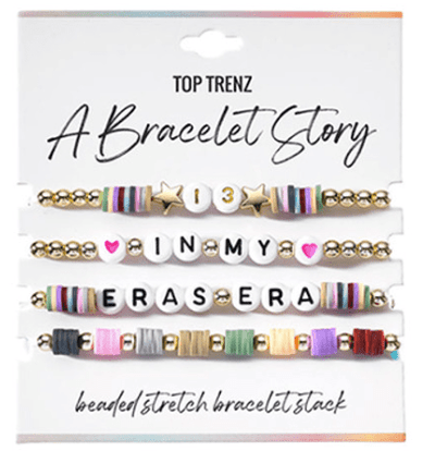 Top Trenz Accessories In My Eras Era A Bracelet Story - Eras Edition Beaded Stretch Bracelets (4 bracelets per card)