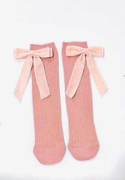 Lola + The Boys Accessories Pink Bow Socks