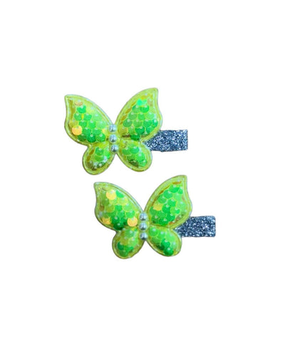 Lola + The Boys Accessories Lime Butterfly Hair Clip (Pack of 2)