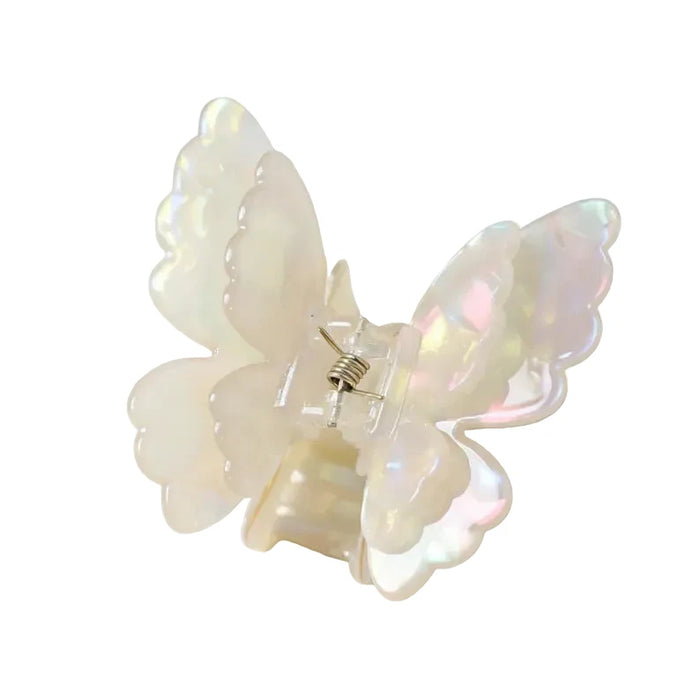 Top Trenz Accessories White Butterfly Pearl Claw Clip
