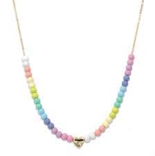 Lola + The Boys Accessories Gold Pastel Bead Necklace Charm It! Charms & Bracelets