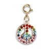 Lola + The Boys Accessories Gold Rainbow Sparkle Peace Charm Charm It! Charms & Bracelets