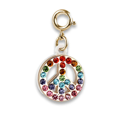 Lola + The Boys Accessories Gold Rainbow Sparkle Peace Charm Charm It! Charms & Bracelets