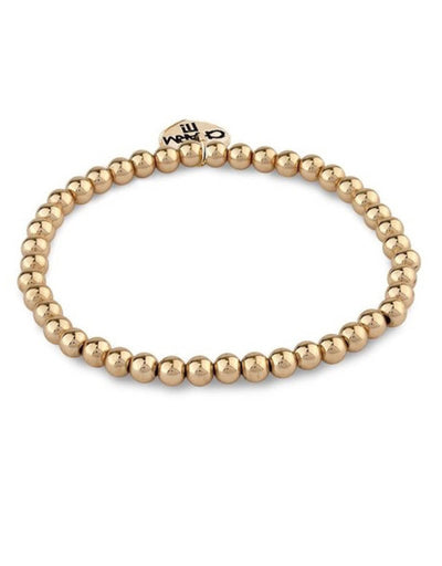Lola + The Boys Accessories Gold Stretch Bead Bracelet Charm It! Charms!