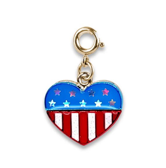 Charm It! Accessories Gold Glitter Flag Heart Charm Charm It! Fun Charms