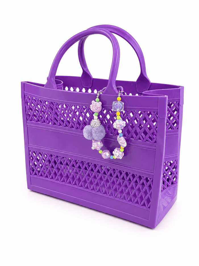 Lola + The Boys Accessories Lavender Charm Jelly Beach Bag