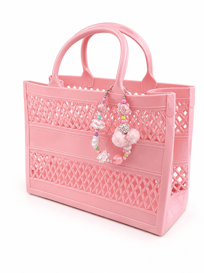 Lola + The Boys Accessories Light Pink Charm Jelly Beach Bag