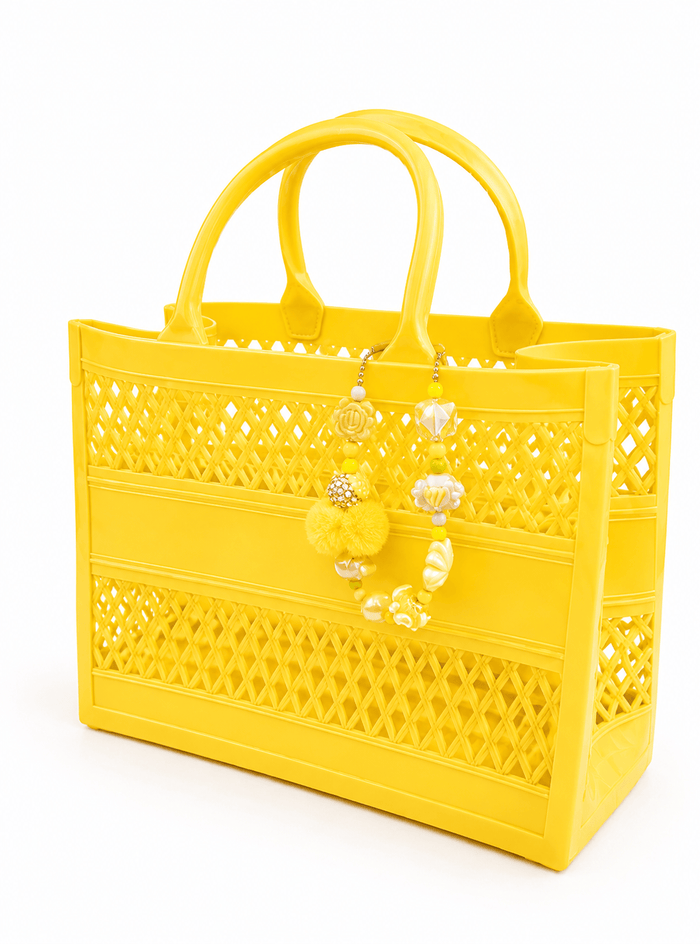 Lola + The Boys Accessories Yellow Charm Jelly Beach Bag