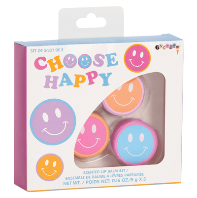 iScream Accessories Choose Happy Lip Balm Trio