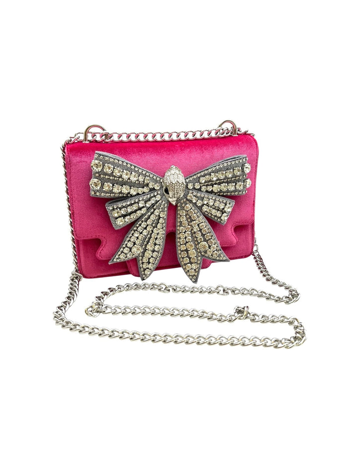 Lola + The Boys Accessories Hot Pink Crystal Bow Purse