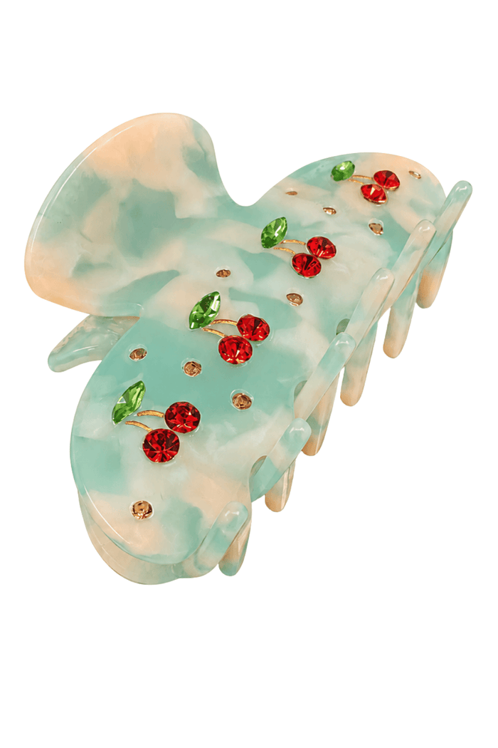 Lotus Accessories Crystal Cherry Claw Clip