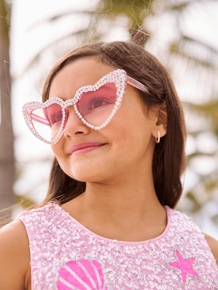 Lola-spring-25 Accessories Crystal Encrusted Heart Sunnies