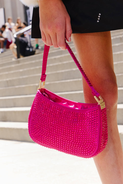 Lola + The Boys Accessories Hot Pink Crystal Shimmer Purse