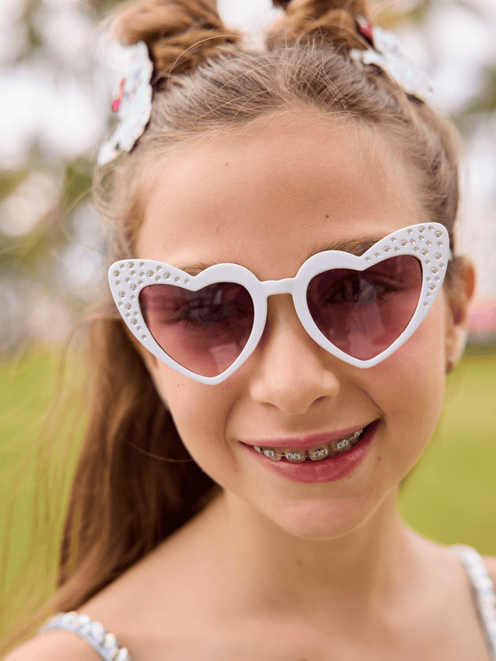 Lola + The Boys Accessories Crystal White Sunglasses